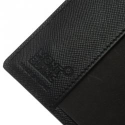 Pre Owned حافظة جواز سفر مون بلان جلد وكانفاس شهير سوداء