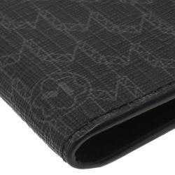 Pre Owned حافظة جواز سفر مون بلان كانفاس  وجلد سوداء