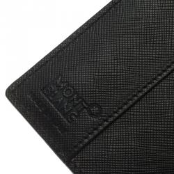 Pre Owned حافظة جواز سفر مون بلان كانفاس  وجلد سوداء