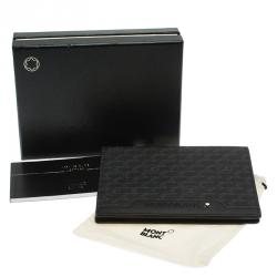 Pre Owned حافظة جواز سفر مون بلان كانفاس  وجلد سوداء