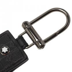 Pre Owned Montblanc Signature Black Printed Leather Keyring