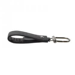 Pre Owned Montblanc Signature Black Printed Leather Keyring