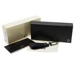Pre Owned Montblanc Signature Black Printed Leather Keyring