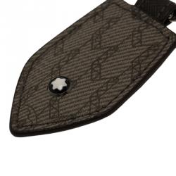 Pre Owned Montblanc Grey Printed Signature Leather Meisterstuck Keyring