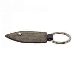Pre Owned Montblanc Grey Printed Signature Leather Meisterstuck Keyring