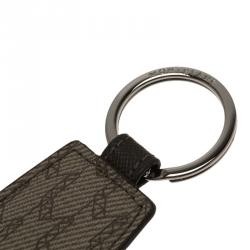 Pre Owned Montblanc Grey Printed Signature Leather Meisterstuck Keyring