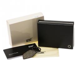 Pre Owned Montblanc Grey Printed Signature Leather Meisterstuck Keyring