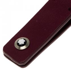 Pre Owned Montblanc Violet Leather Key Fob 2 Split Rings Key Chain