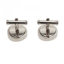Pre Owned Montblanc Onyx Rotating Stainless Steel Cufflinks