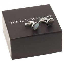 Pre Owned Montblanc Black Stainless Steel Contemporary Cuffkinks