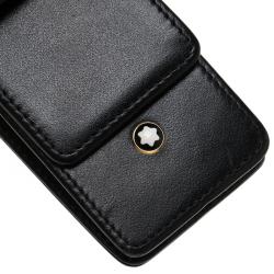 Pre Owned Montblanc Black Meisterstuck Leather Double-Pen Pouch