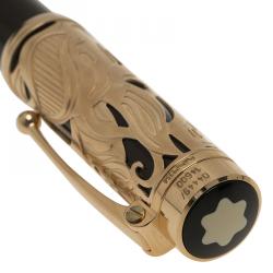 Pre Owned Montblanc Black Gold-Plated Resin Writers Edition Carlo Collodi Ballpoint Pen