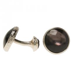 Pre Owned Montblanc Meisterstuck Black Mother Of Pearl Stainless Steel Men's Cufflinks