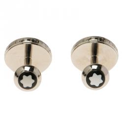 Pre Owned Montblanc Meisterstuck Black Mother Of Pearl Stainless Steel Men's Cufflinks