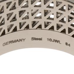 Pre Owned Montblanc Graphic Cutout Steel Band Ring Size 64
