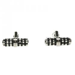 Pre Owned Montblanc Black  Stainless Steel Resin Star Cufflinks