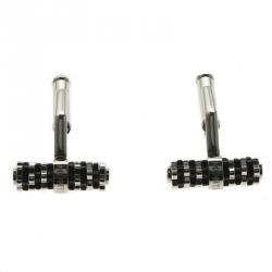 Pre Owned Montblanc Black  Stainless Steel Resin Star Cufflinks