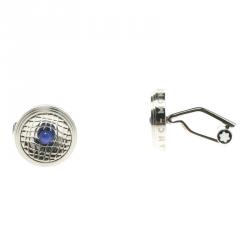 Pre Owned Montblanc Stainless Steel Lapis Lazuli Cabochon Men's Cufflinks