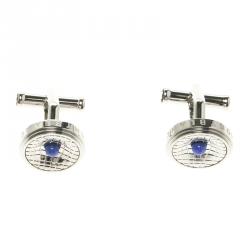 Pre Owned Montblanc Stainless Steel Lapis Lazuli Cabochon Men's Cufflinks