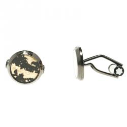 Pre Owned Montblanc Gold Tone Grey Stainless Steel Cufflinks