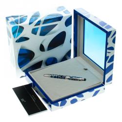 Pre Owned Montblanc Meisterstuck Solitaire Blue Hour Skeleton Fountain Pen, with 18k Gold Nib