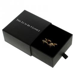 Pre Owned Montblanc Black Onyx & Gold Finish Classic Cufflinks 