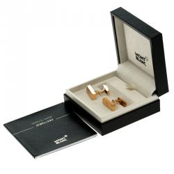 Pre Owned Montblanc Rose Gold Tone Classic Bar Cufflinks
