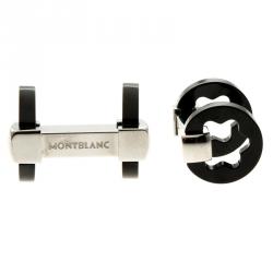 Pre Owned Montblanc Black PVD Coated Stainless Steel Star Turn-down Cufflinks
