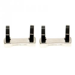 Pre Owned Montblanc Black PVD Coated Stainless Steel Star Turn-down Cufflinks