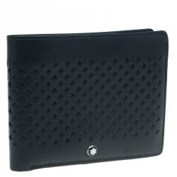 مملوكة مسبقًا محفظة مون بلان أكستريم جلد أسود ثنائية ا لطي