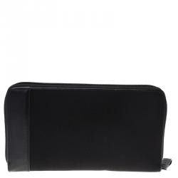 Pre Owned Montblanc Black Fabric and Leather Meisterstuck  Zip Around Agenda