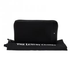 Pre Owned Montblanc Black Fabric and Leather Meisterstuck  Zip Around Agenda