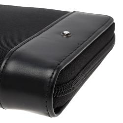 Pre Owned Montblanc Black Fabric and Leather Meisterstuck  Zip Around Agenda
