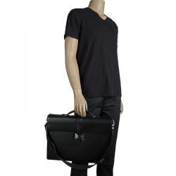 Montblanc Black Leather Westside Double Gusset Briefcase
