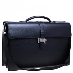 Montblanc Black Leather Westside Double Gusset Briefcase