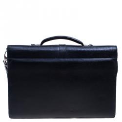 Montblanc Black Leather Westside Double Gusset Briefcase