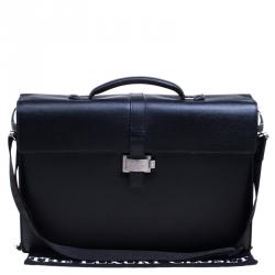 Montblanc Black Leather Westside Double Gusset Briefcase