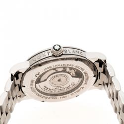 Pre Owned Mont Blanc White Stainless Steel Automatic 7190 Men's Wrist Watch 39 mm