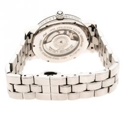 Pre Owned Mont Blanc White Stainless Steel Automatic 7190 Men's Wrist Watch 39 mm