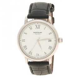 Mont Blanc White Stainless Steel Tradition Men's Wristwatch 36 mm
