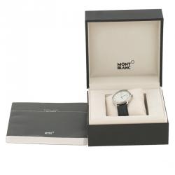 Mont Blanc White Stainless Steel Tradition Men's Wristwatch 36 mm
