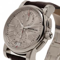 Pre Owned Montblanc Silver Stainless Steel Star Men's Wristwatch 44MM