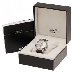 Pre Owned Montblanc Silver Stainless Steel Star Men's Wristwatch 44MM