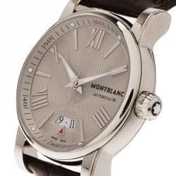 Pre Owned Montblanc Silver Stainless Steel Star Men's Wristwatch 41MM