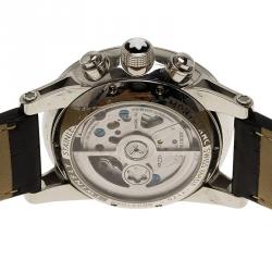 Pre Owned Montblanc Black Stainless Steel Timewalker Twinfly Men's Wristwatch 43MM