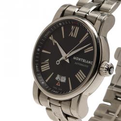 Pre Owned Montblanc Black Stainless Steel Star Automatic Men's Wristwatch 40MM