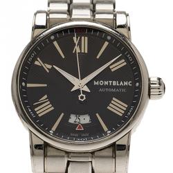 Pre Owned Montblanc Black Stainless Steel Star Automatic Men's Wristwatch 40MM