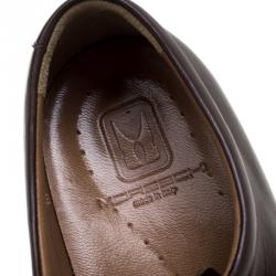 Moreschi Brown Leather Monkstrap Shoes Size 43