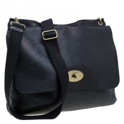 Pre Owned Mulberry Black Leather Messenger Bag