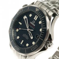 Omega Blue Stainless Steel Seamaster Professional Men's Wristwatch 41 mm